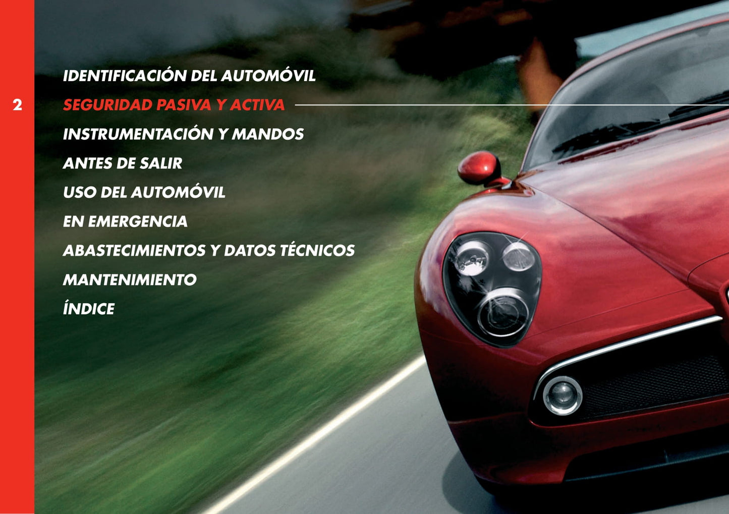 2008 Alfa Romeo 8C Bedienungsanleitung | Spanisch