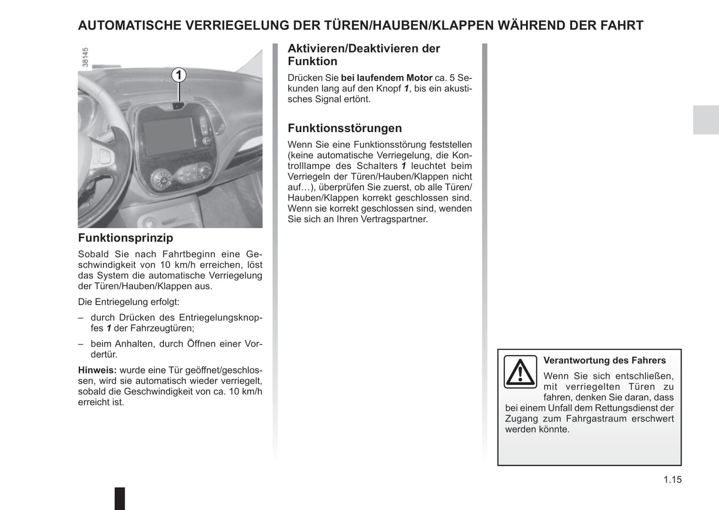 2015-2017 Renault Captur Owner's Manual | German