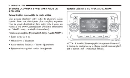 Jeep System Uconnect 3 Guide d'utilisation 2018