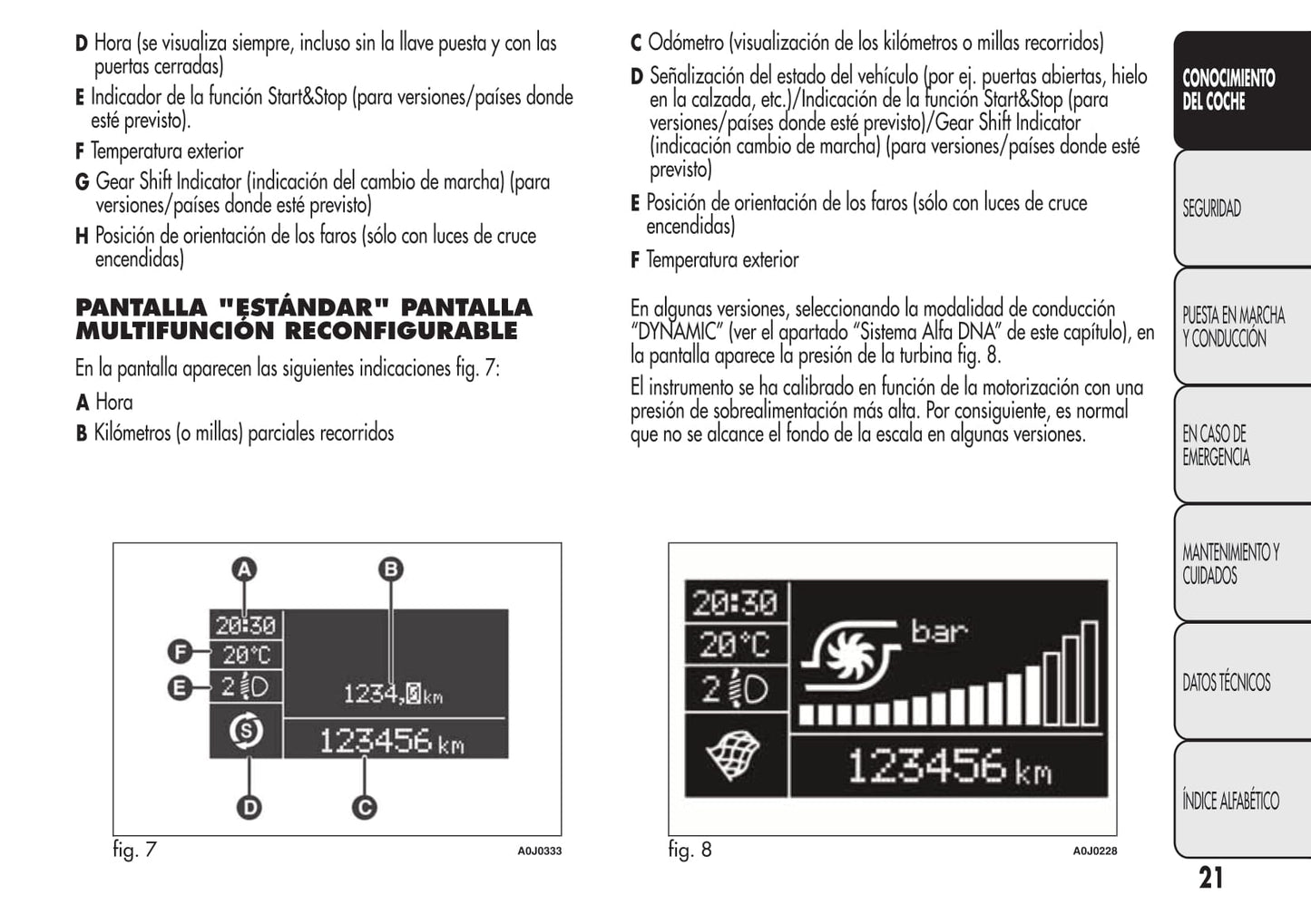 2008-2014 Alfa Romeo MiTo Owner's Manual | Spanish