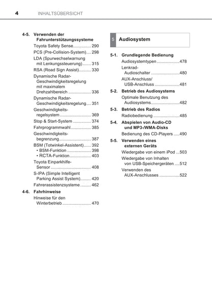 2016-2018 Toyota C-HR Owner's Manual | German