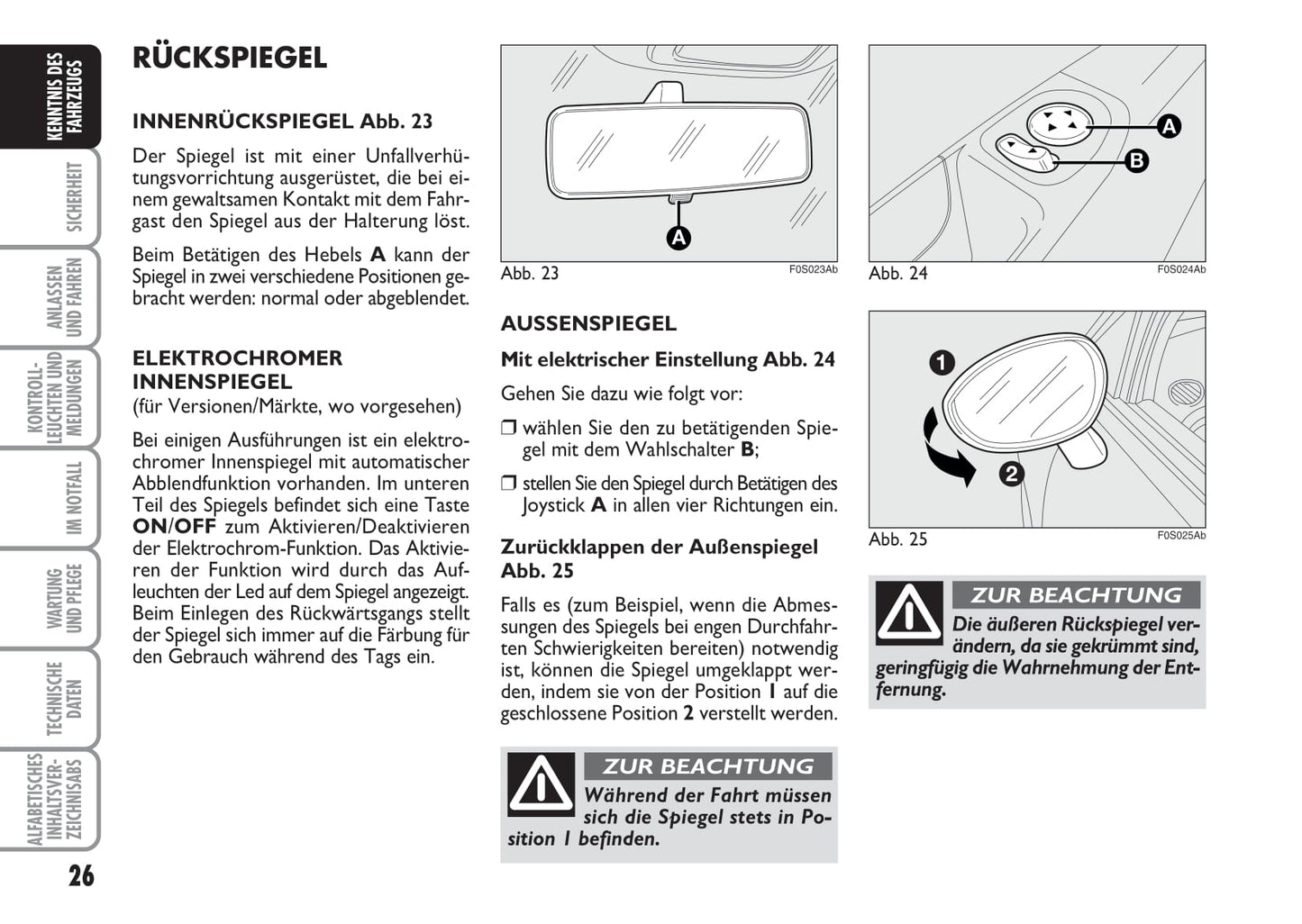 2008-2016 Abarth 500 Owner's Manual | German