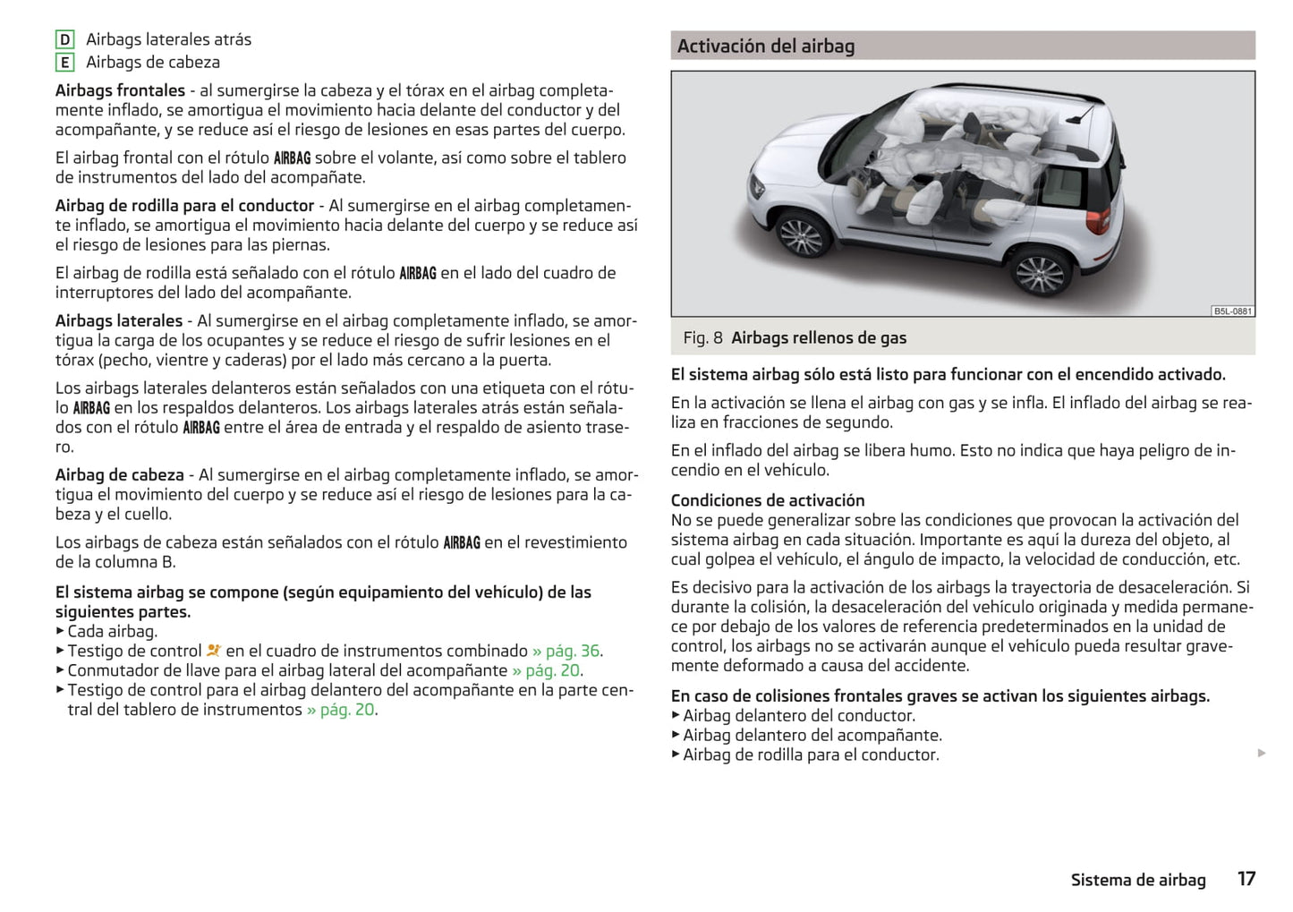 2016-2017 Skoda Yeti Gebruikershandleiding | Spaans