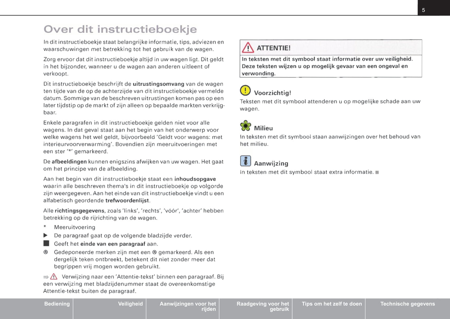 2004-2007 Audi A4 Owner's Manual | Dutch