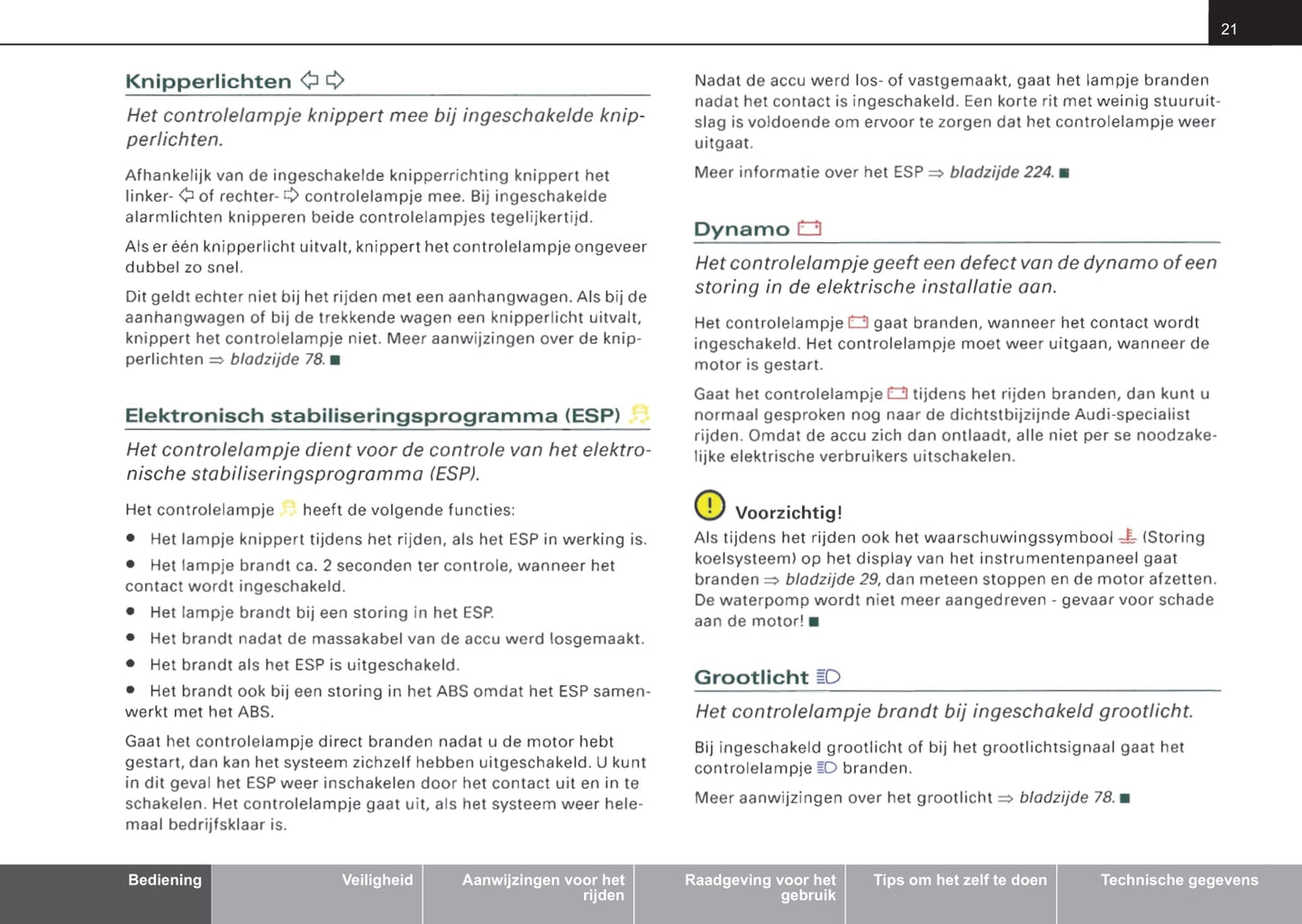 2004-2007 Audi A4 Owner's Manual | Dutch