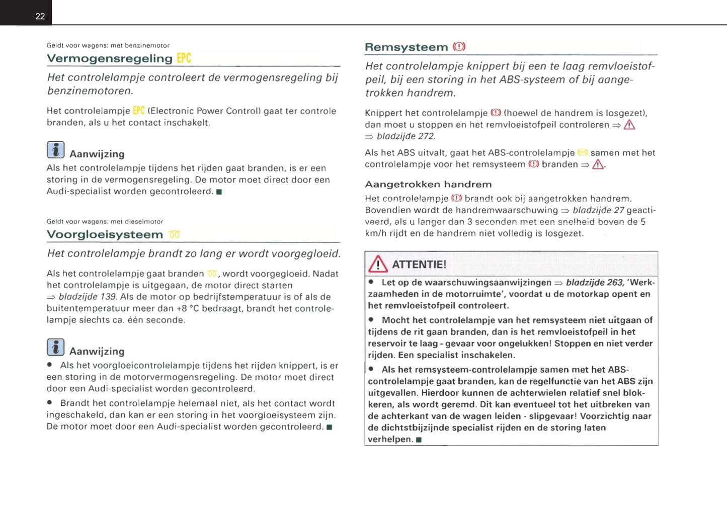 2004-2007 Audi A4 Owner's Manual | Dutch