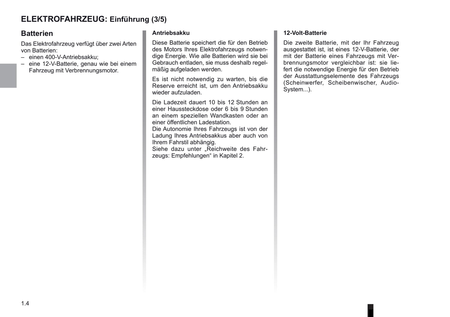 2012-2013 Renault Kangoo Z.E. Owner's Manual | German