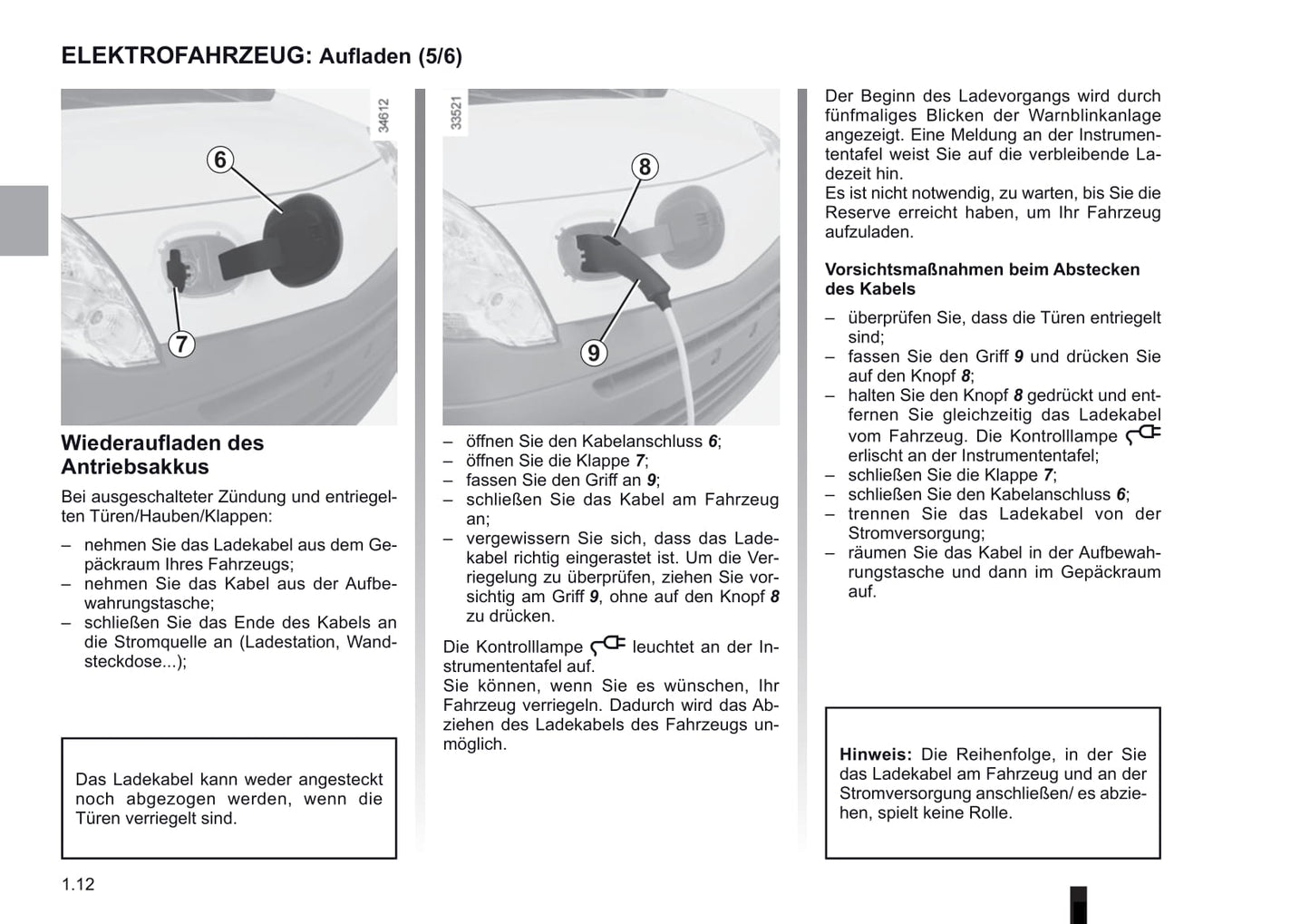 2012-2013 Renault Kangoo Z.E. Owner's Manual | German