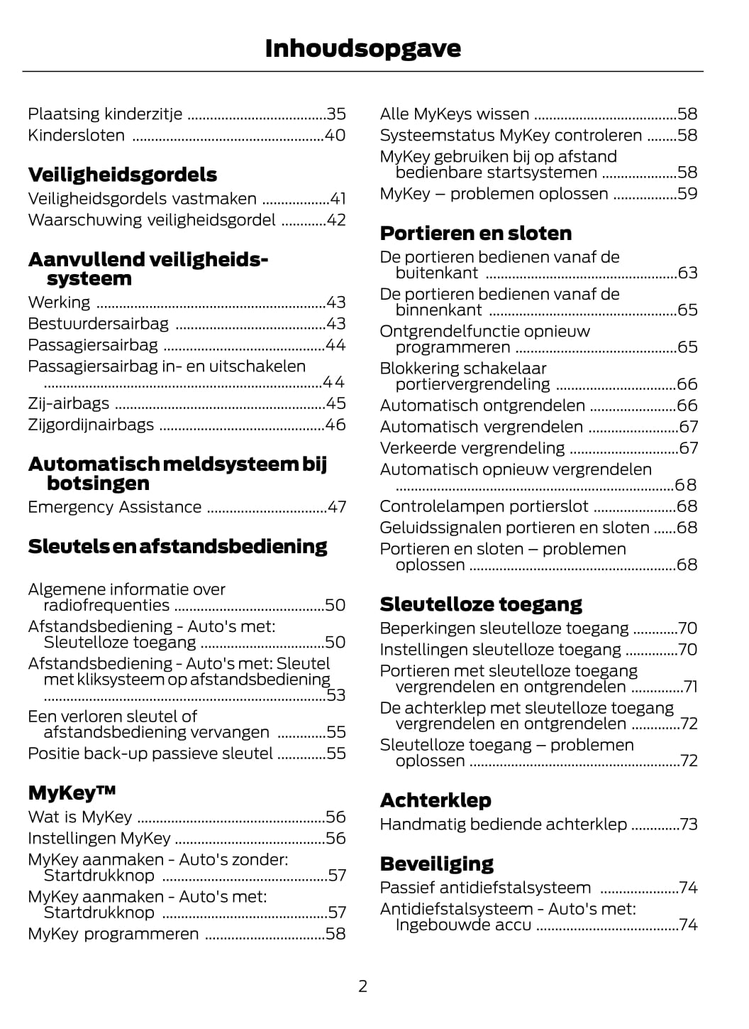 2021 Ford Fiesta/Fiesta Hybrid Owner's Manual | Dutch