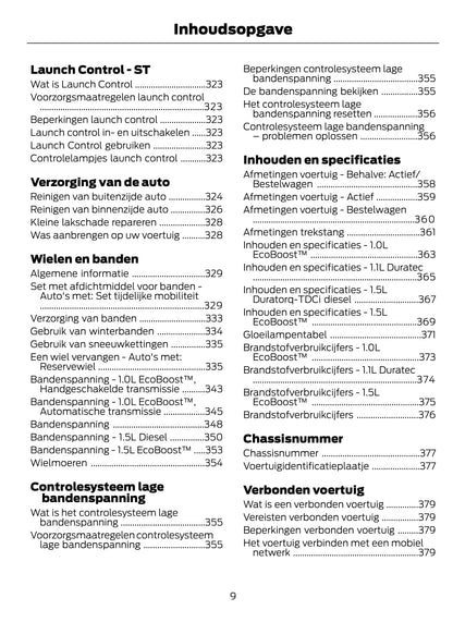 2021 Ford Fiesta/Fiesta Hybrid Owner's Manual | Dutch