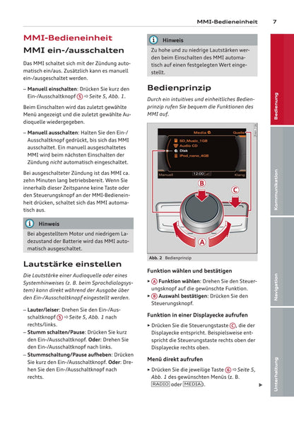 Audi MMI Bedienungsanleitung 2012