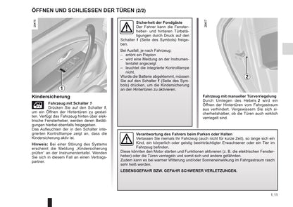 2010-2011 Renault Mégane Owner's Manual | German