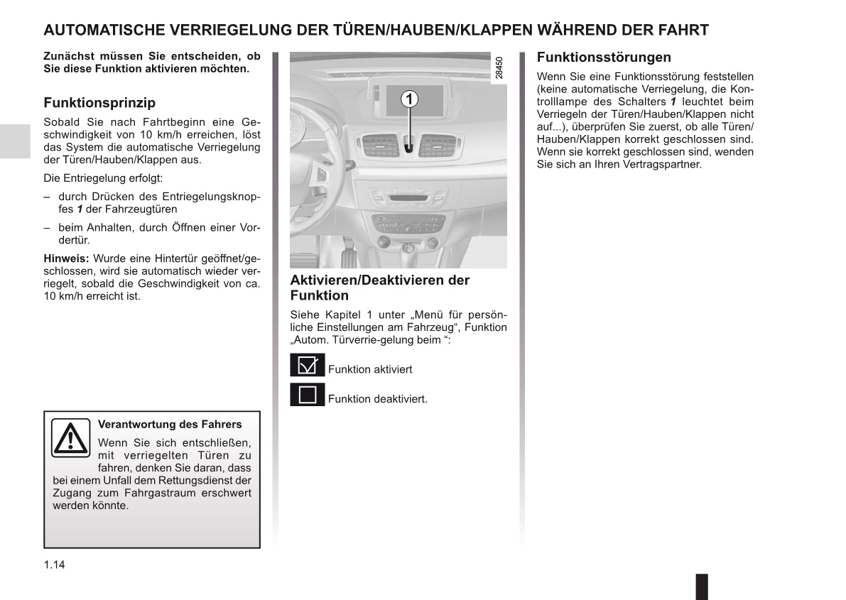 2010-2011 Renault Mégane Owner's Manual | German