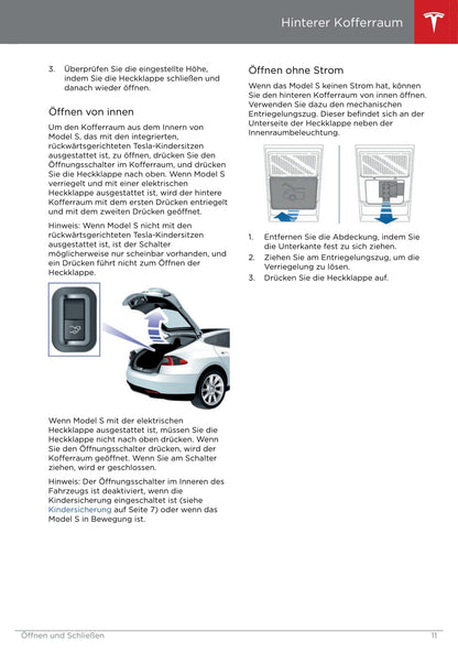 2016-2019 Tesla Model S Owner's Manual | German