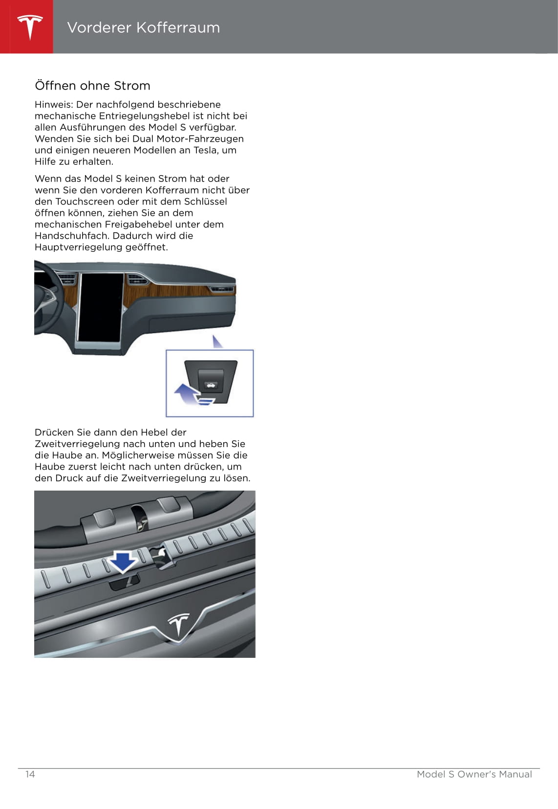 2016-2019 Tesla Model S Owner's Manual | German