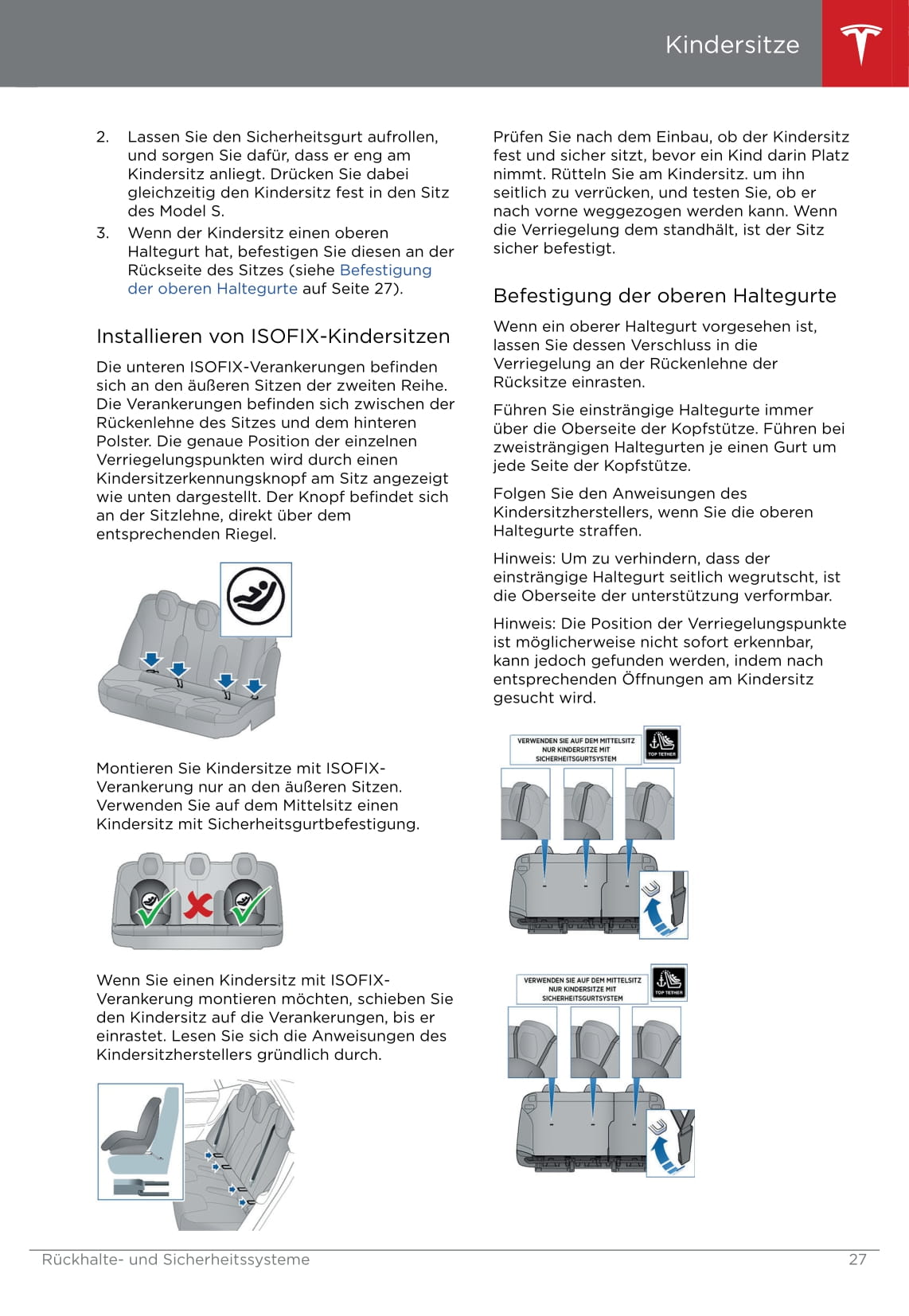 2016-2019 Tesla Model S Owner's Manual | German