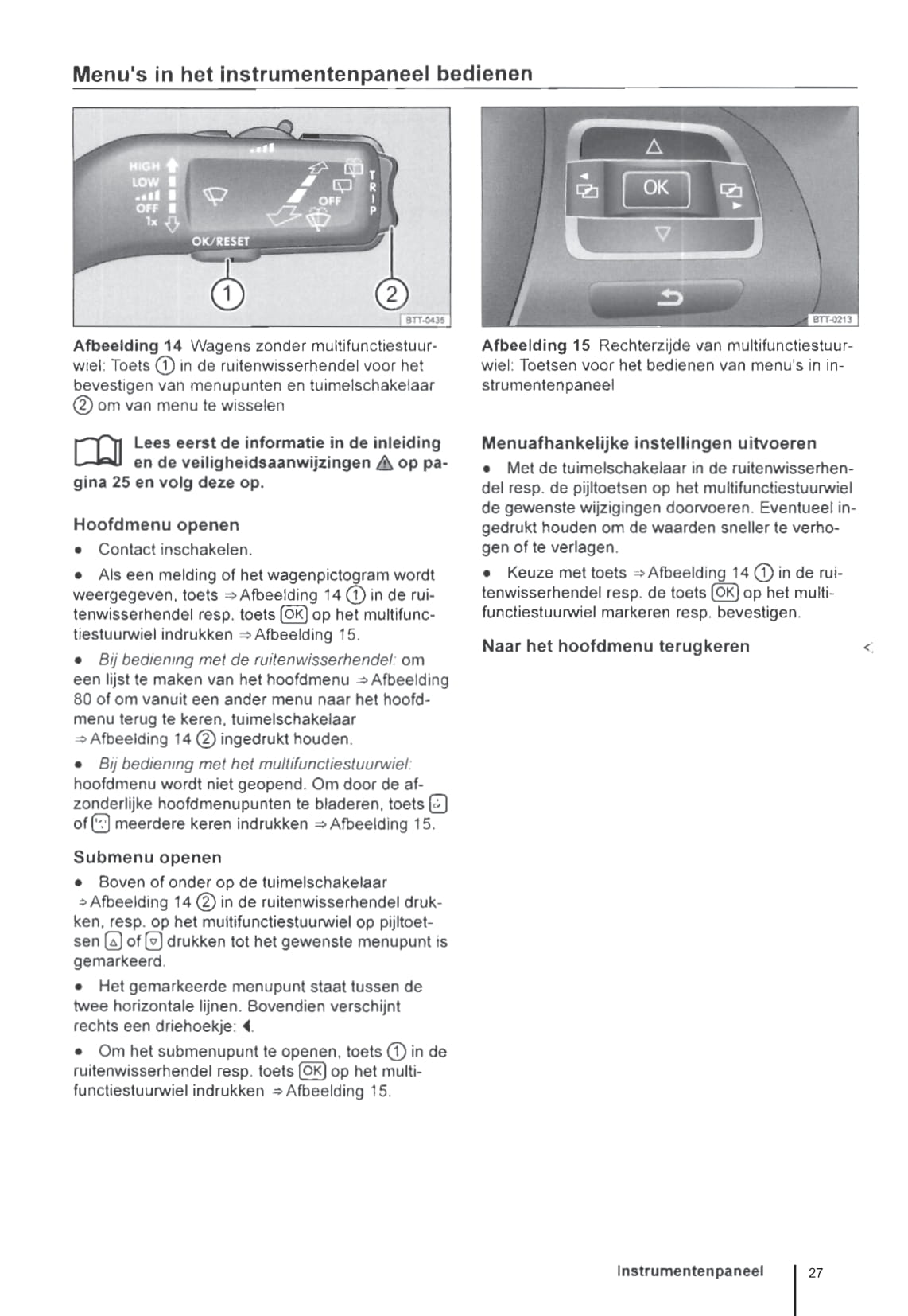 2011-2016 Volkswagen Eos Owner's Manual | Dutch