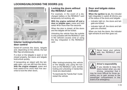 2011-2012 Renault Mégane Owner's Manual | English