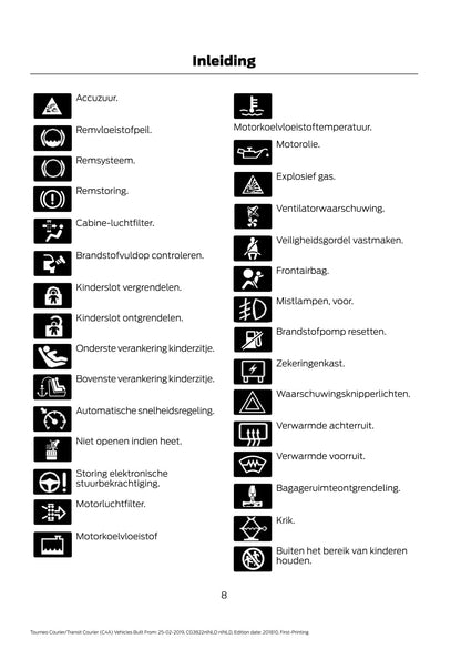 2019-2020 Ford Tourneo Courier / Transit Courier Bedienungsanleitung | Niederländisch