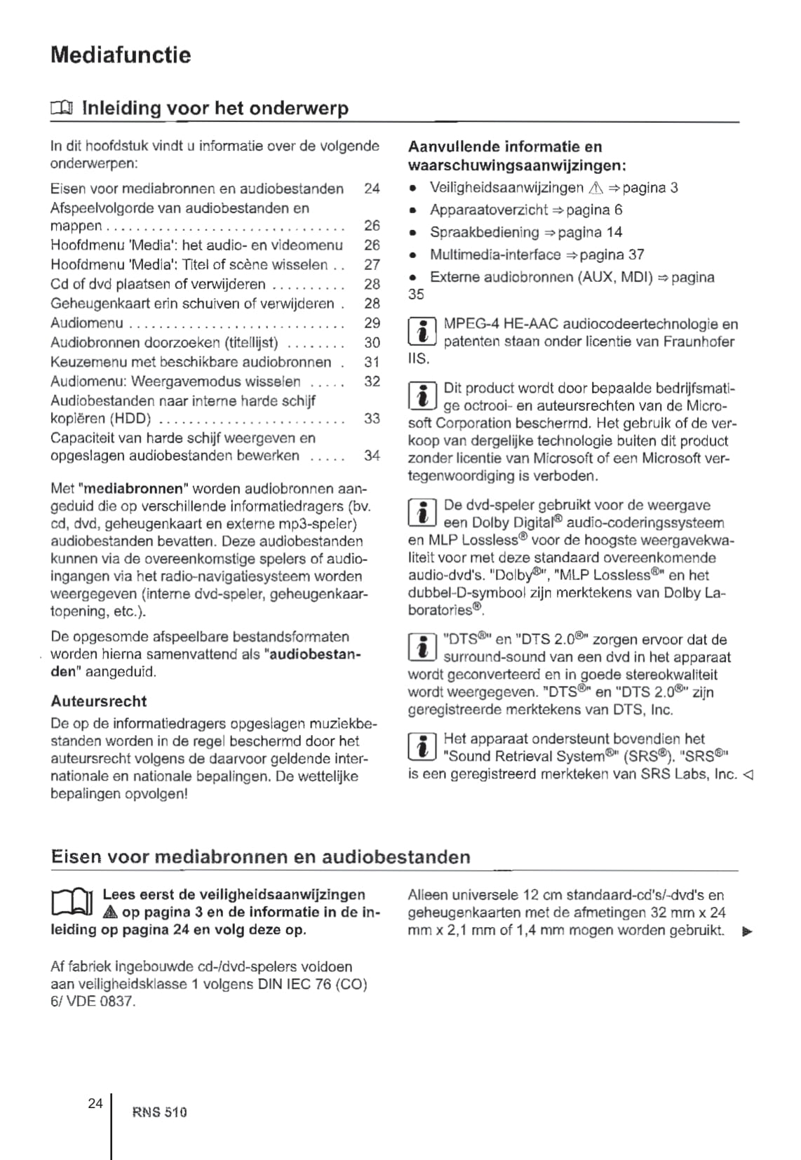 2010 Volkswagen RNS 510 Owner's Manual | Dutch