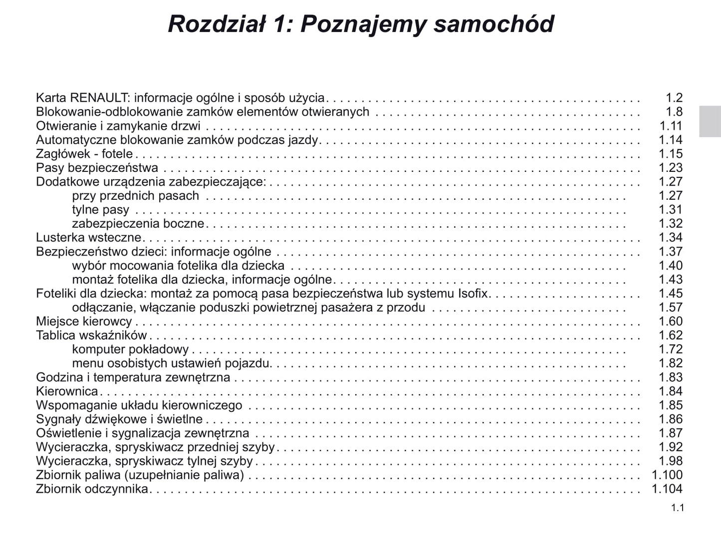 2018-2019 Renault Espace Owner's Manual | Polish