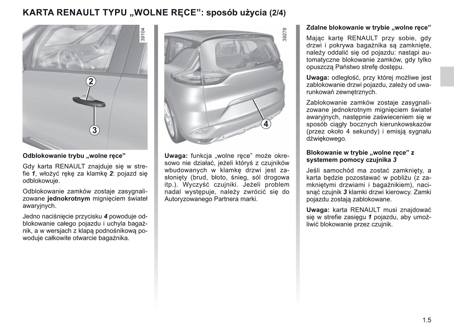 2018-2019 Renault Espace Owner's Manual | Polish