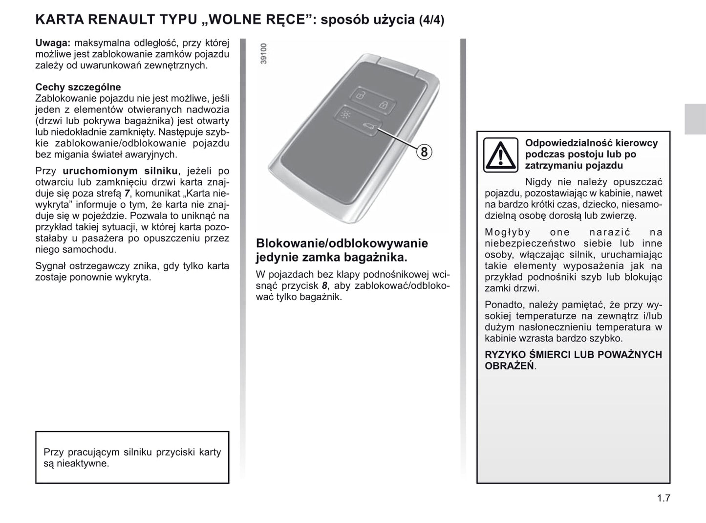 2018-2019 Renault Espace Owner's Manual | Polish