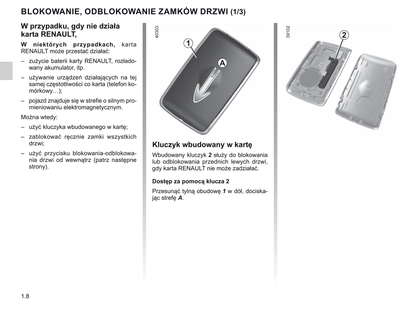 2018-2019 Renault Espace Owner's Manual | Polish