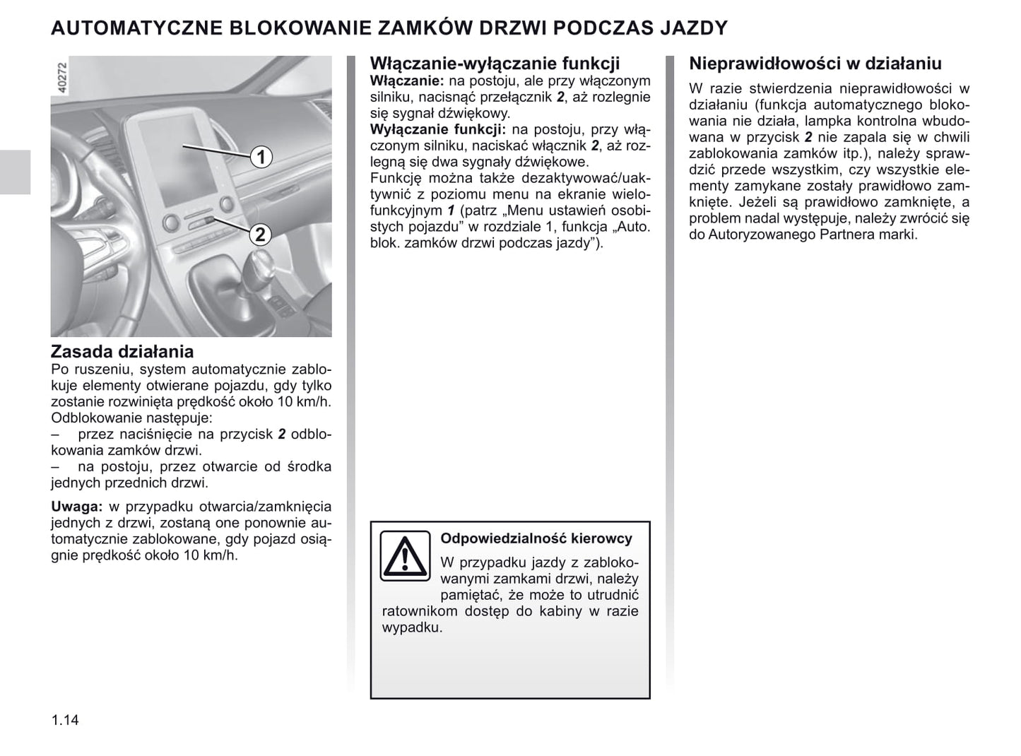 2018-2019 Renault Espace Owner's Manual | Polish