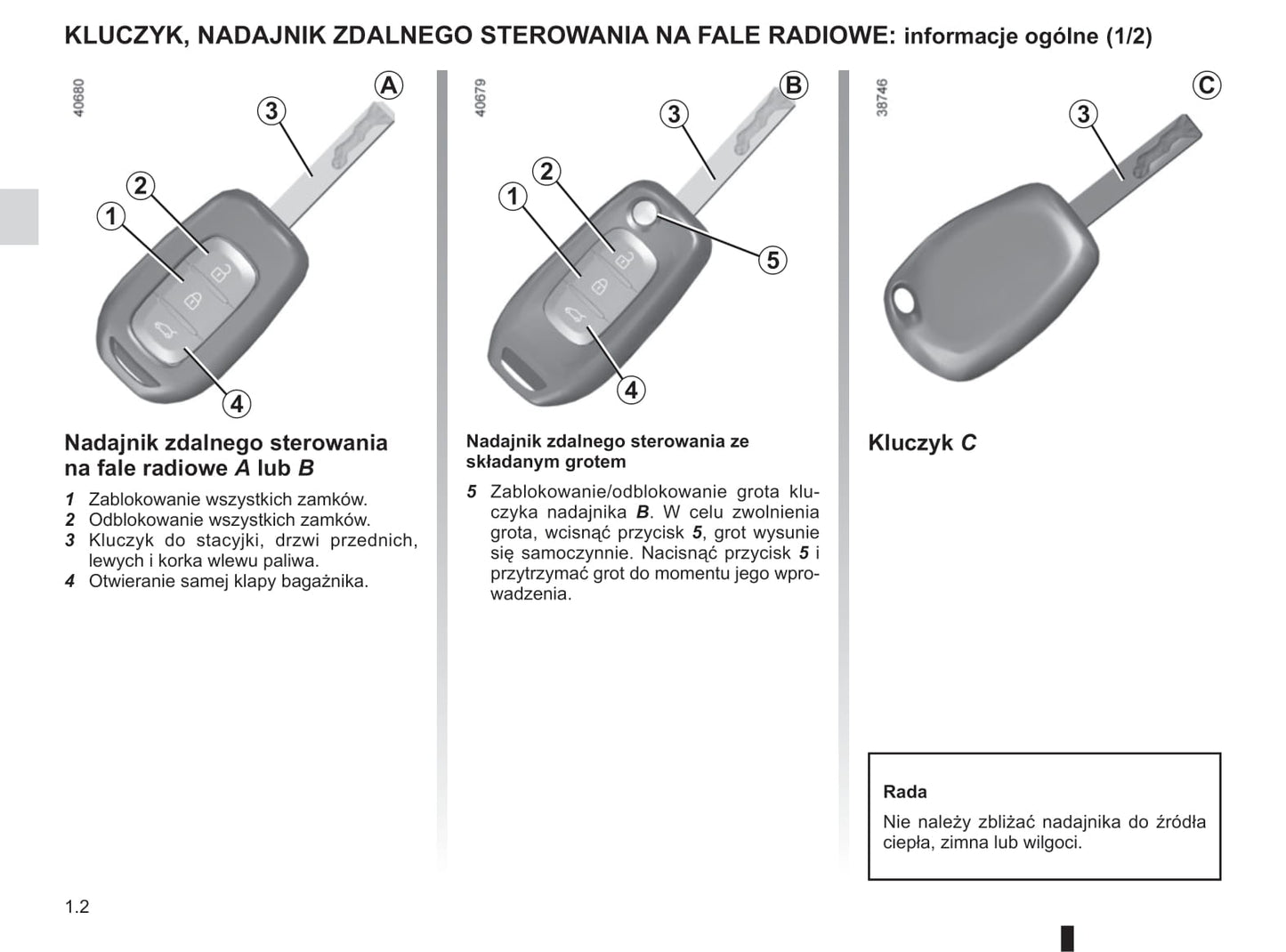 2018-2019 Renault Twingo Owner's Manual | Polish