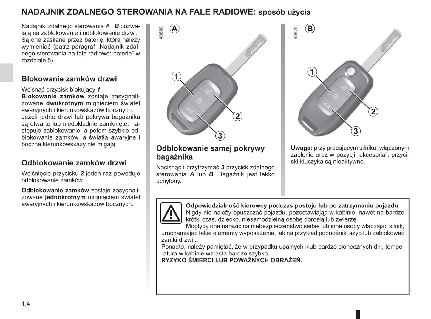 2018-2019 Renault Twingo Owner's Manual | Polish