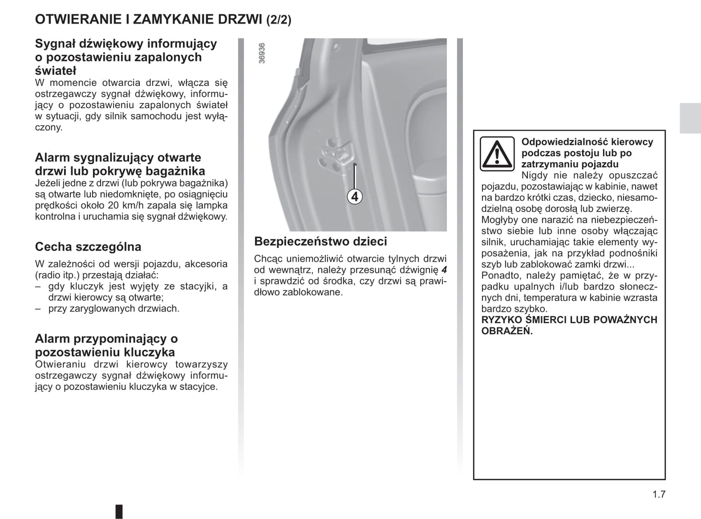 2018-2019 Renault Twingo Owner's Manual | Polish