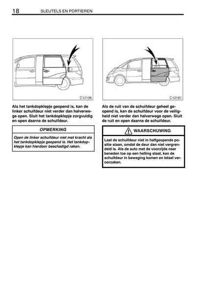 2003-2005 Toyota Previa Manuel du propriétaire | Néerlandais