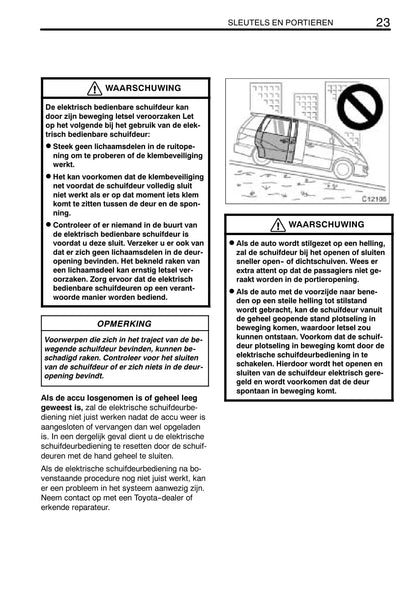 2003-2005 Toyota Previa Manuel du propriétaire | Néerlandais