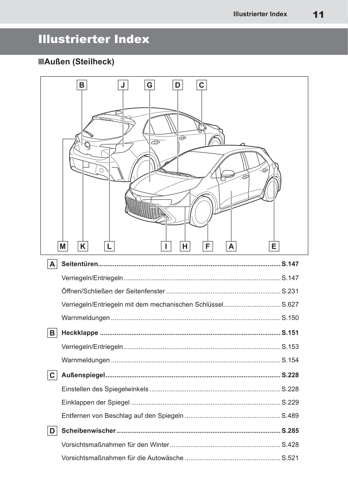 2019-2020 Toyota Corolla Hatchback/Corolla Touring Sports/Corolla Hatchback Hybrid/Corolla Touring Sports Hybrid Owner's Manual | German