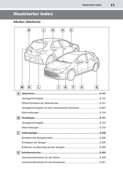 2019-2020 Toyota Corolla Hatchback/Corolla Touring Sports/Corolla Hatchback Hybrid/Corolla Touring Sports Hybrid Owner's Manual | German