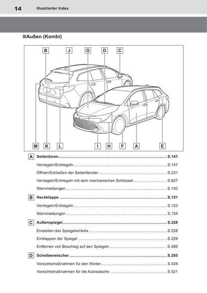 2019-2020 Toyota Corolla Hatchback/Corolla Touring Sports/Corolla Hatchback Hybrid/Corolla Touring Sports Hybrid Owner's Manual | German