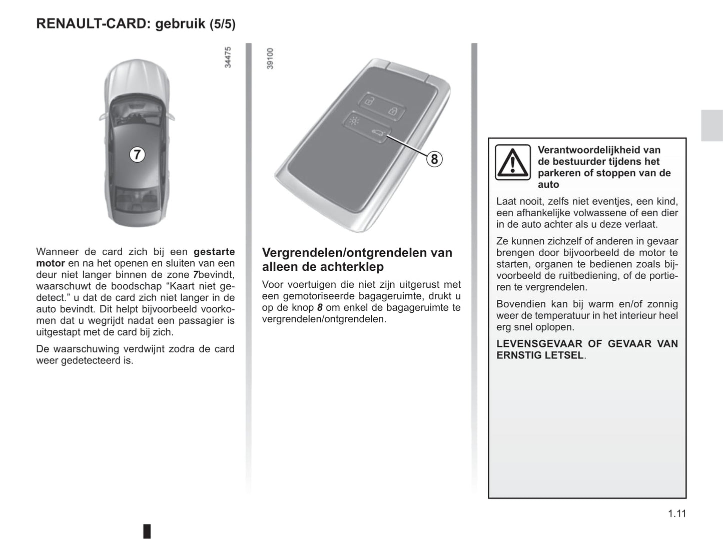 2018-2019 Renault Talisman Owner's Manual | Dutch