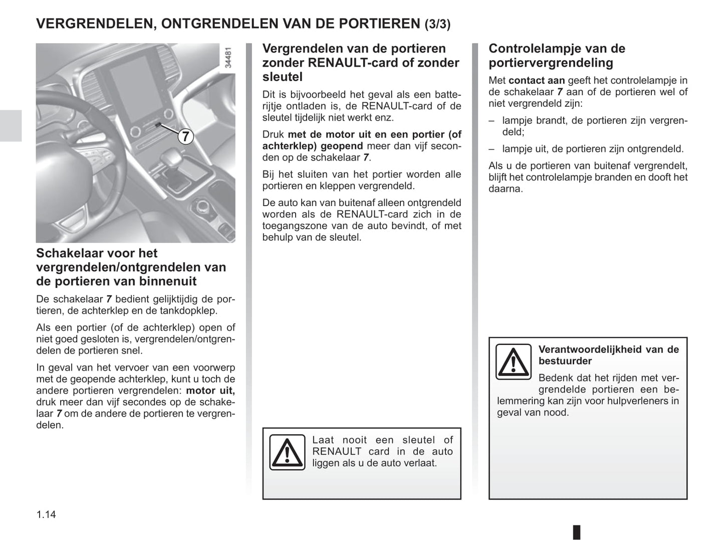 2018-2019 Renault Talisman Owner's Manual | Dutch