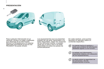 2016-2017 Peugeot Partner Bedienungsanleitung | Spanisch