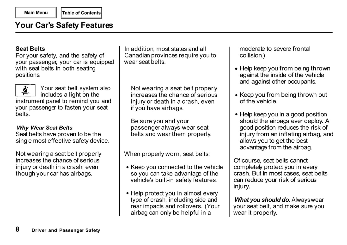 2001 Honda S2000 Owner's Manual | English