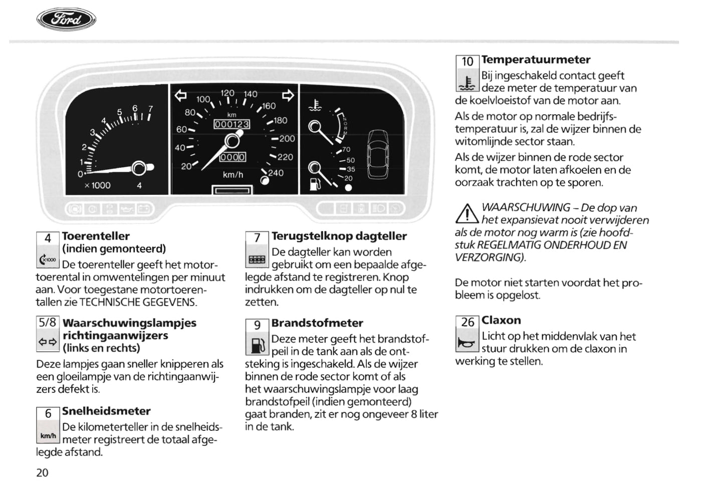 1985-1987 Ford Scorpio Gebruikershandleiding | Nederlands