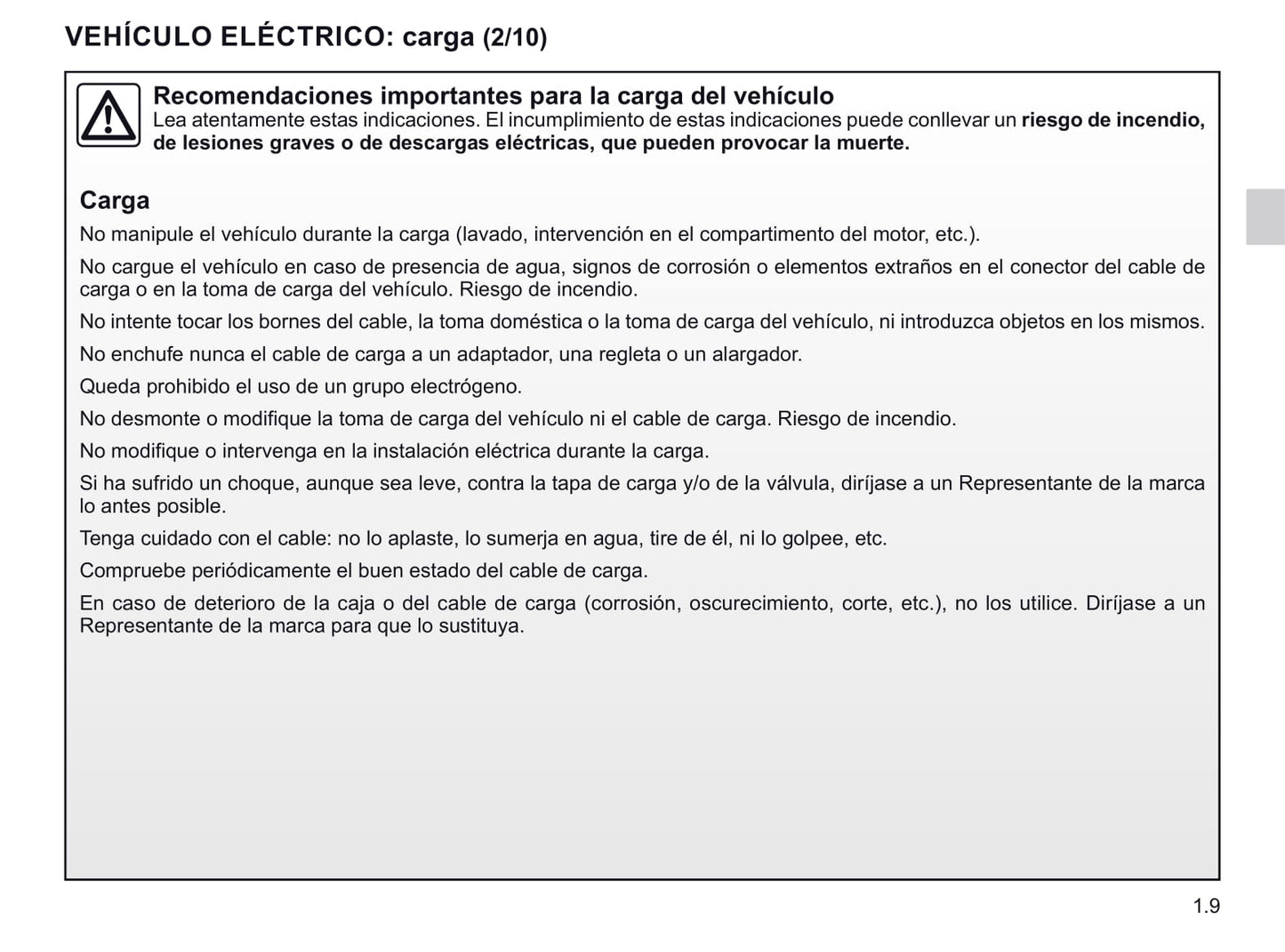 2019-2020 Renault Zoe Owner's Manual | Spanish