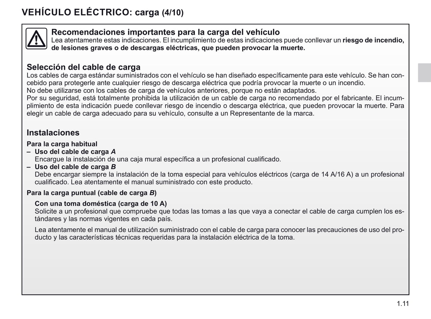 2019-2020 Renault Zoe Owner's Manual | Spanish