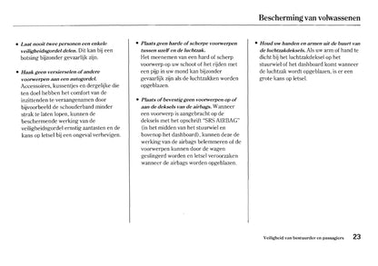 2005-2006 Honda HR-V Owner's Manual | Dutch