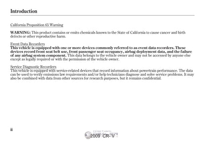 Honda CR-V Navigation Owner's Manual 2007 - 2010