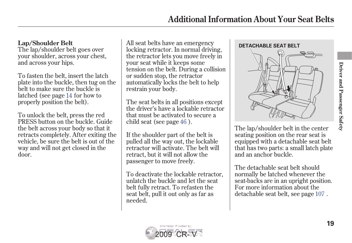 Honda CR-V Navigation Owner's Manual 2007 - 2010