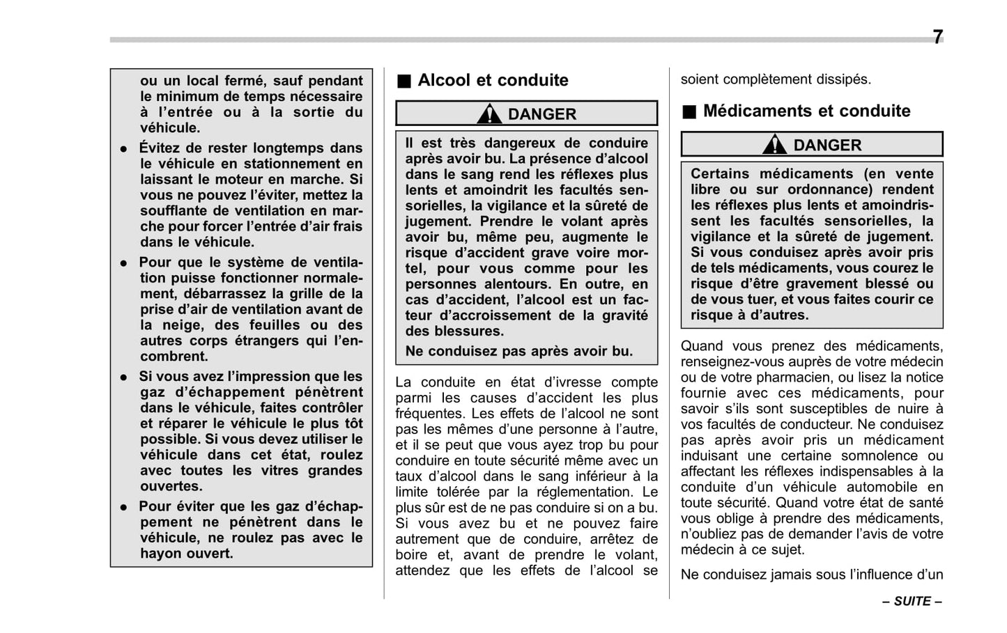 2010 Subaru Forester Owner's Manual | French