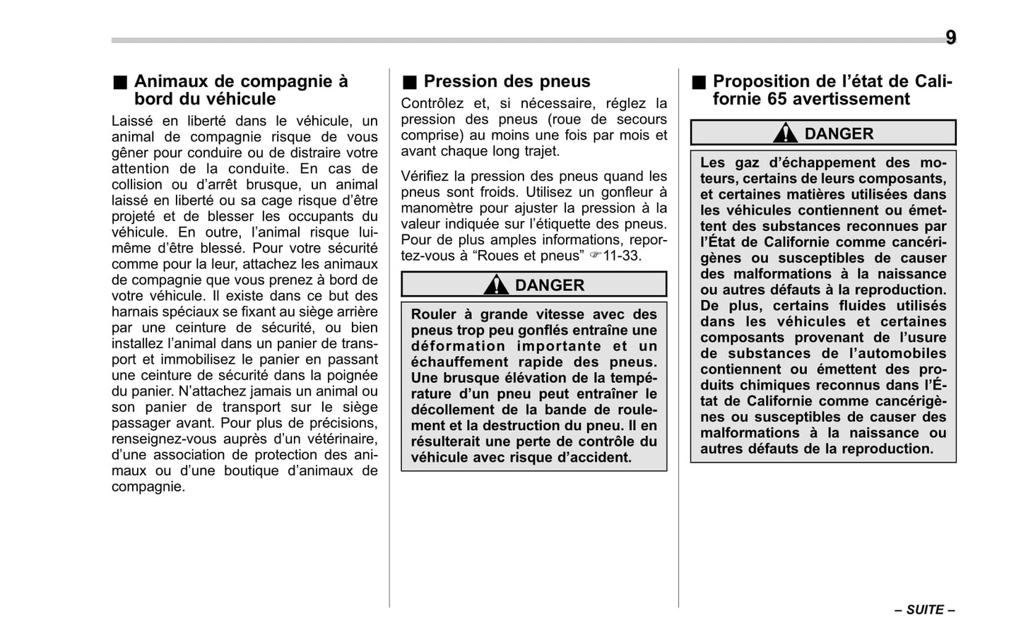 2010 Subaru Forester Owner's Manual | French