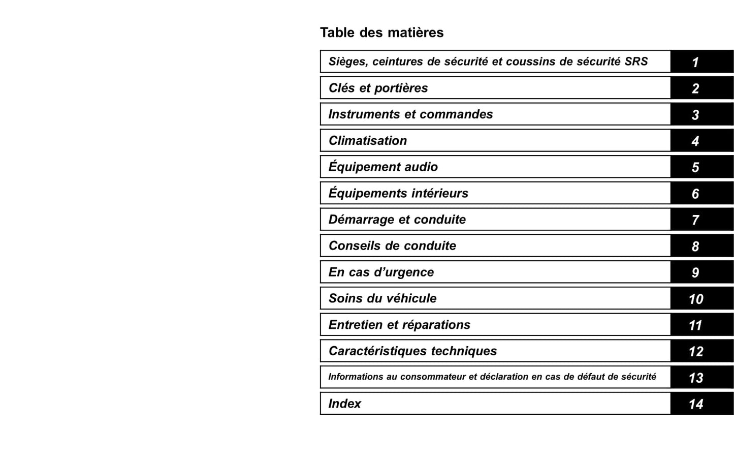 2010 Subaru Forester Owner's Manual | French